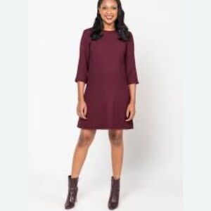 Goat London UK Lola Classic Tunic Shift Wool Dress US Size 6 Wine